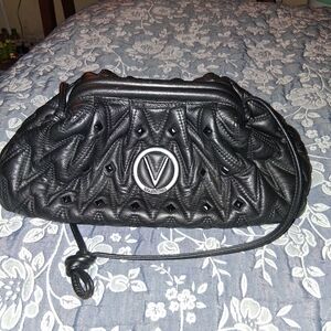 Valentino Black Quilted Leather Crossbody Bag